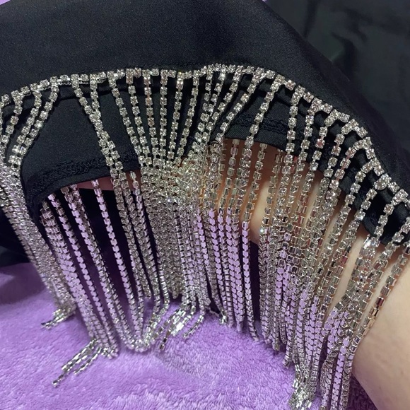 Rhinestone Fringe Mini Dress - Picture 12 of 12